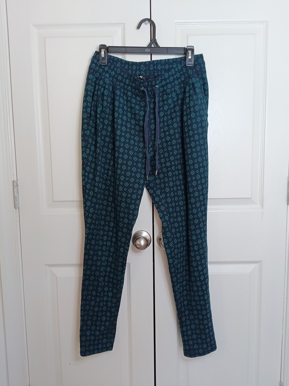 Women's‎ Teal Patterned Drawstring Joggers